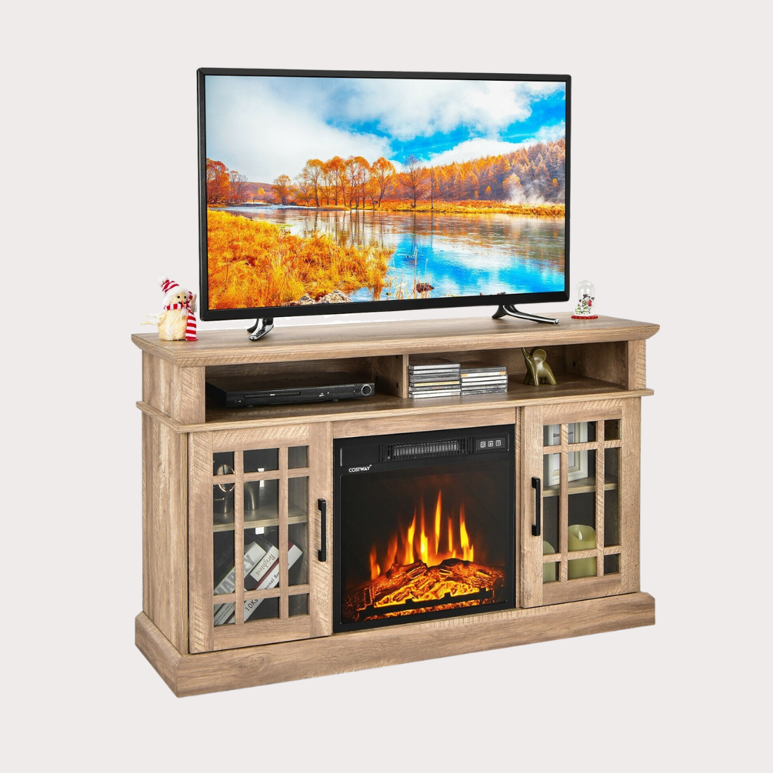 Fireplace tv deals stand overstock