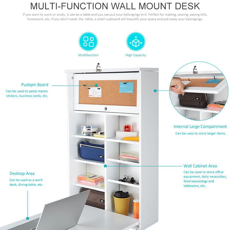 Hudson Fold Out Wall Desk Organizer - Seasonal Overstock