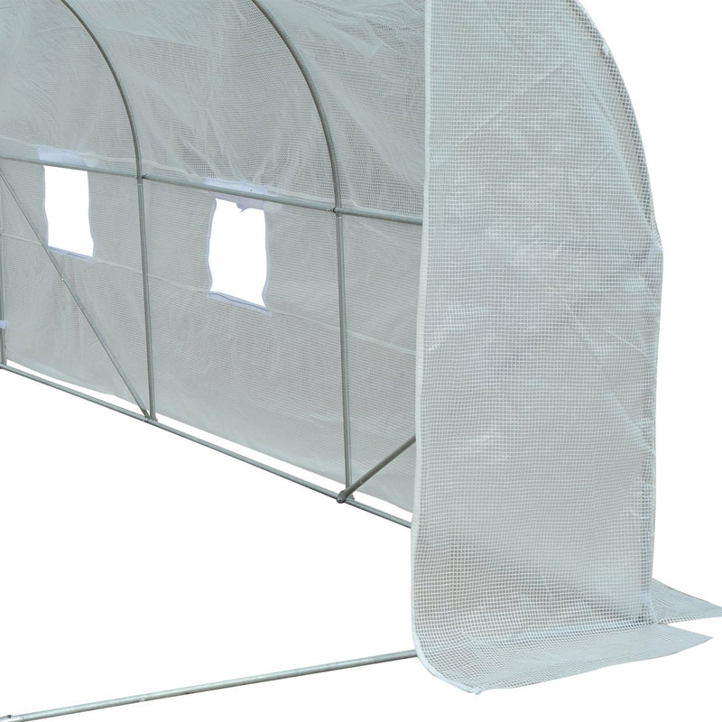 11.5 x 10ft Soft-Cover Greenhouse in White - Seasonal Overstock