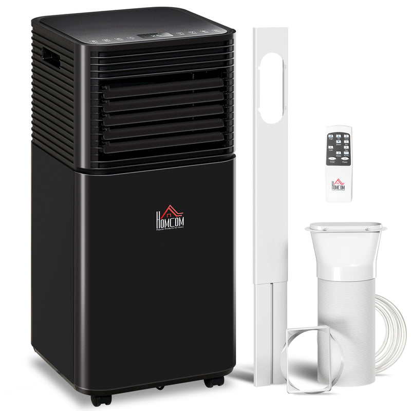 Air Conditioner, HOMCOM 10,000 BTU Portable Air Conditioner with Fan, Dehumidifier, Remote Control, 24-Hr Timer, Window Kit - Black - Seasonal Overstock