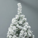Christmas Trees, 7.5ft Prelit 500 LED Artificial Snow Flocked Christmas Tree with Base - Seasonal Overstock