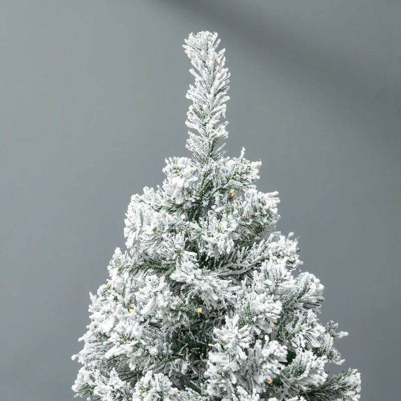 7.5ft Prelit 500 LED Artificial Snow Flocked Christmas Tree with Base