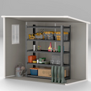 8' x 4' Polypropylene Resin Plastic Garden Shed with Dual Swing Doors - Grey