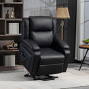 Lift Chairs, Luxharbor Lane Powered Lift Assist Recliner Chair with Remote Control - Black Faux Leather - Seasonal Overstock