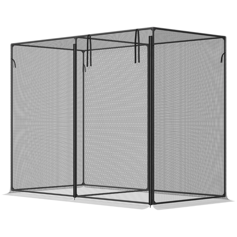 6.5' x 3.3' Mesh Garden Protection Cover with Zipper Door - Black