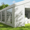 Canopy Tents, 20' x 40' Large White Canopy Tent with 12 Window Wall Panels, 2 Roll Up Door Panels - Seasonal Overstock