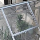 6' x 8' Walk-In Aluminum Frame Greenhouse, 2-Type Polycarbonate Panels, Swing Door - Silver