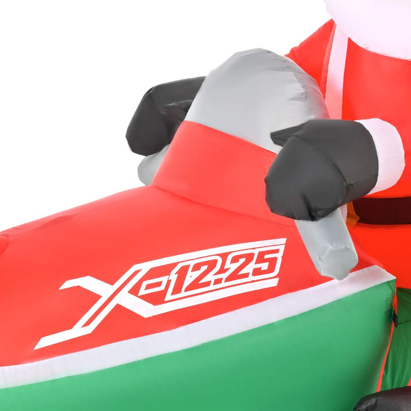 Inflatable Santa on a Snowmobile 5.2ft Tall with LED Lights for Indoor Outdoor Christmas Display