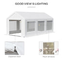 10' X 20' White Party Tent Gazebo with 6 Removeable Side Wall and 2 Door Panels