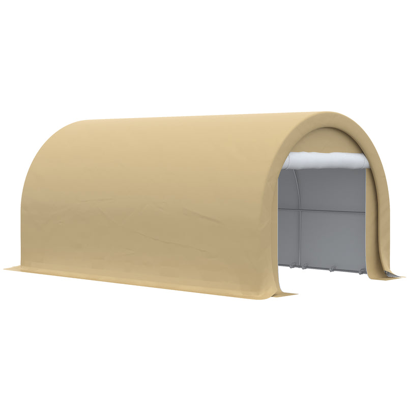 10' x 16' Heavy Duty Portable Shed Carport for Car, Boat, ATV, Motorcycle Storage - Beige