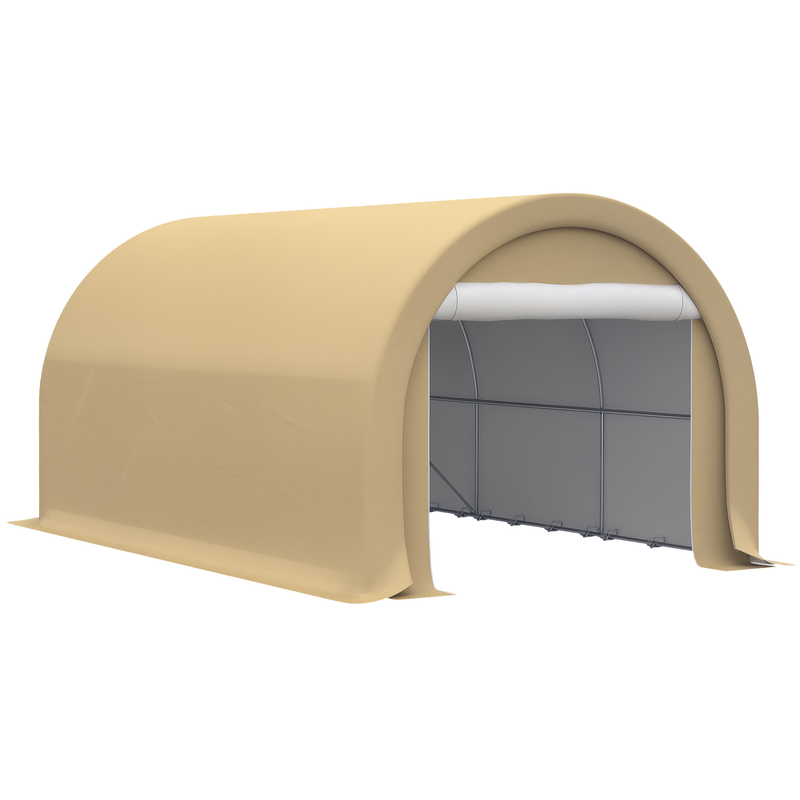 10' x 16' Heavy Duty Portable Shed Carport for Car, Boat, ATV, Motorcycle Storage - Beige