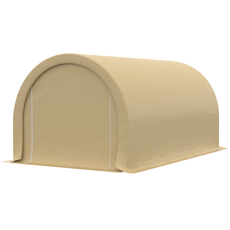 Beige Portable Storage Shed Carport 10' x 16' 