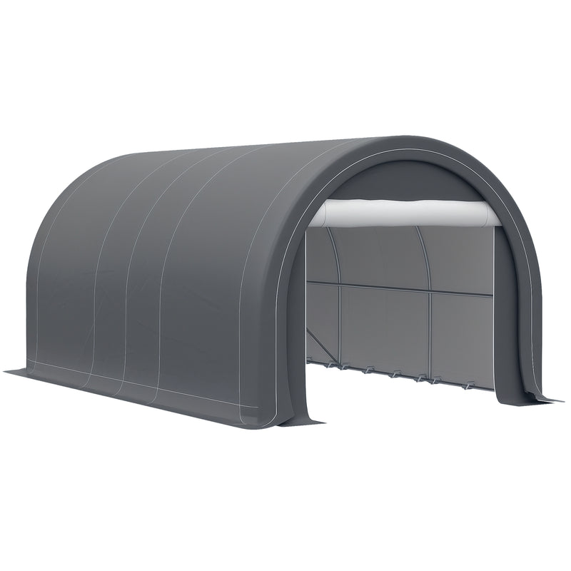 Grey 10 x 16 Portable Storage Shed Carport 