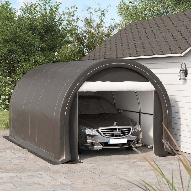 10' x 16' Heavy Duty Portable Shed Carport for Car, Boat, ATV, Motorcycle Storage - Grey