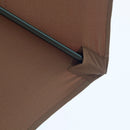 Patio Umbrellas, 10' x 8' Round Patio Umbrella with Tilt and Hand Crank Parasol - Coffee Brown - Seasonal Overstock