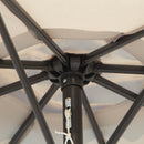 Patio Umbrellas, 10' x 8' Round Patio Umbrella with Tilt and Hand Crank Parasol - Light Grey - Seasonal Overstock