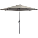 Patio Umbrellas, 10' x 8' Round Patio Umbrella with Tilt and Hand Crank Parasol - Light Grey - Seasonal Overstock