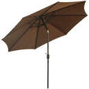 Patio Umbrellas, 10' x 8' Round Patio Umbrella with Tilt and Hand Crank Parasol - Coffee Brown - Seasonal Overstock