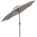 Patio Umbrellas, 10' x 8' Round Patio Umbrella with Tilt and Hand Crank Parasol - Light Grey - Seasonal Overstock