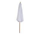 10' x 8' Round Sun Shade Market Umbrella with Wood Bamboo Pole - White - Seasonal Overstock