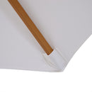 10' x 8' Round Sun Shade Market Umbrella with Wood Bamboo Pole - White - Seasonal Overstock