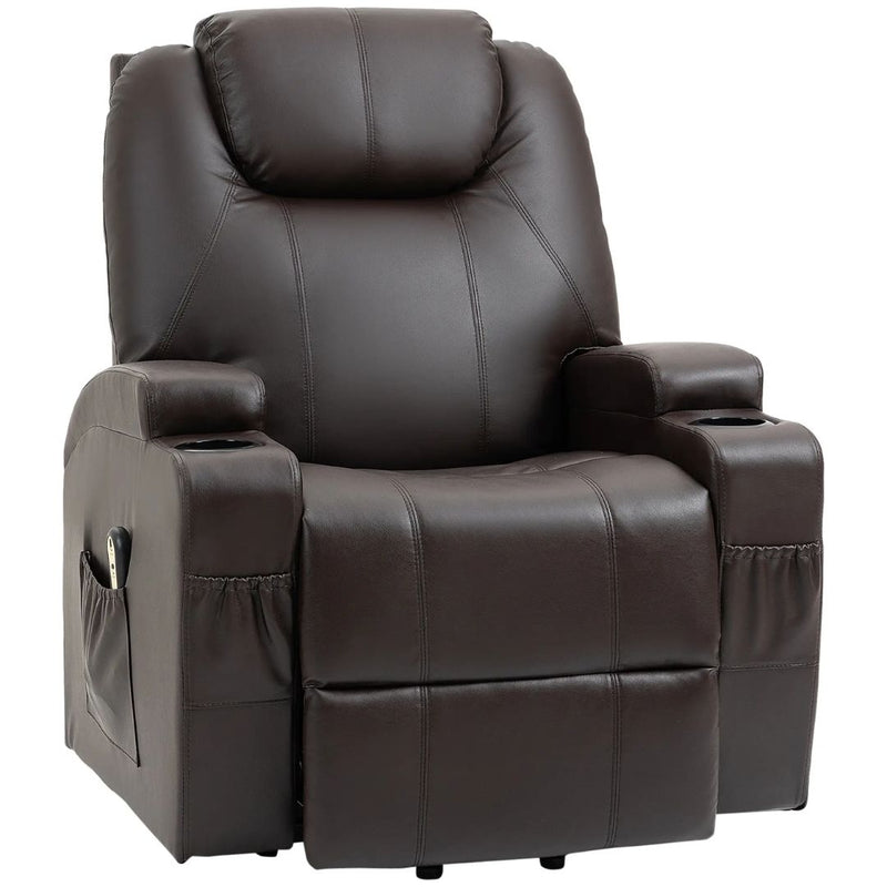 West Haven Power Lift Chair Recliner with Remote and Cup Holders - Brown