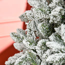 Christmas Trees, 7.5ft Artificial Flocked Pine Christmas Tree with Steel Base and 1300 Branches - Seasonal Overstock