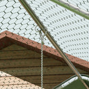 Small Animal Habitats & Cages, 10' x 20' Walk-In Coop Pen with Peaked Roof, Perch, Hanging Feeder, Feeding Door and Canopy - Seasonal Overstock