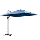 Patio Umbrellas, 10' x 10' Square Offset Cantilever Patio Umbrella with 4 Adjustable Angles and 360 Rotation - Blue - Seasonal Overstock