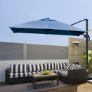 Patio Umbrellas, 10' x 10' Square Offset Cantilever Patio Umbrella with 4 Adjustable Angles and 360 Rotation - Blue - Seasonal Overstock