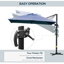 Patio Umbrellas, 10' x 10' Square Offset Cantilever Patio Umbrella with 4 Adjustable Angles and 360 Rotation - Blue - Seasonal Overstock