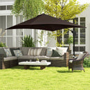 Patio Umbrellas, 10' x 10' Square Offset Cantilever Patio Umbrella with 4 Adjustable Angles and 360 Rotation - Coffee Brown - Seasonal Overstock