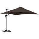 Patio Umbrellas, 10' x 10' Square Offset Cantilever Patio Umbrella with 4 Adjustable Angles and 360 Rotation - Coffee Brown - Seasonal Overstock