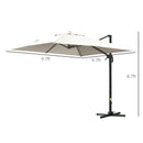 Patio Umbrellas, 10' x 10' Square Offset Cantilever Patio Umbrella with 4 Adjustable Angles and 360 Rotation - Cream White - Seasonal Overstock