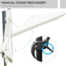 Patio Umbrellas, 10' x 10' Square Offset Cantilever Patio Umbrella with 4 Adjustable Angles and 360 Rotation - Cream White - Seasonal Overstock