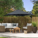 Patio Umbrellas, 10' x 10' Square Offset Cantilever Patio Umbrella with 4 Adjustable Angles and 360 Rotation - Dark Grey - Seasonal Overstock