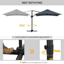 Patio Umbrellas, 10' x 10' Square Offset Cantilever Patio Umbrella with 4 Adjustable Angles and 360 Rotation - Dark Grey - Seasonal Overstock