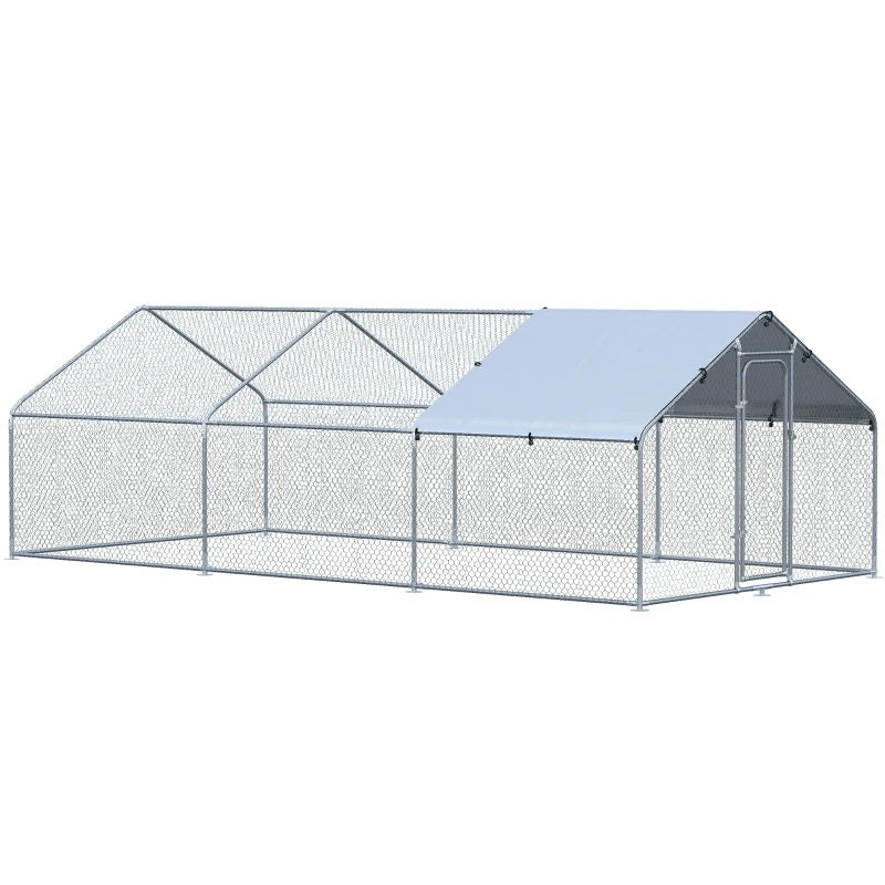 10' x 20' Walk-In Coop Pen for Chickens, Ducks and Small Animals with Canopy