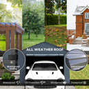 10 x 15 ft Heavy Duty Carport with Steel Roof and Removeable Sidewalls for All Weather Protection, Dark Grey
