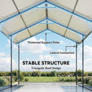 10 x 15 ft Heavy Duty Carport with Sloped Steel Roof, All Weather Protection, Dark Grey