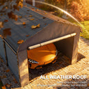 10 x 15 ft Heavy Duty Carport with Steel Roof and Removeable Sidewalls for All Weather Protection, Light Grey