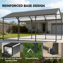 10 x 15 ft Heavy Duty Carport with Sloped Steel Roof, All Weather Protection, Dark Grey