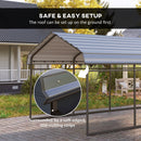 10 x 15 ft Heavy Duty Carport with Steel Roof and Removeable Sidewalls for All Weather Protection, Dark Grey