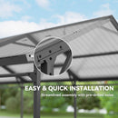 10 x 15 ft Heavy Duty Carport with Sloped Steel Roof, All Weather Protection, Dark Grey