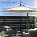 Patio Umbrellas, 10ft Outdoor Offset Cantilever Patio Umbrella with Solar LED Lights - Beige - Seasonal Overstock