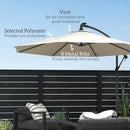 Patio Umbrellas, 10ft Outdoor Offset Cantilever Patio Umbrella with Solar LED Lights - Beige - Seasonal Overstock