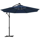 Patio Umbrellas, 10ft Outdoor Offset Cantilever Patio Umbrella with Solar LED Lights - Blue - Seasonal Overstock
