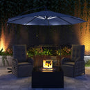 Patio Umbrellas, 10ft Outdoor Offset Cantilever Patio Umbrella with Solar LED Lights - Blue - Seasonal Overstock