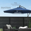 Patio Umbrellas, 10ft Outdoor Offset Cantilever Patio Umbrella with Solar LED Lights - Blue - Seasonal Overstock