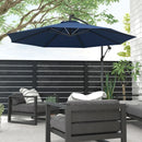 Patio Umbrellas, 10ft Outdoor Offset Cantilever Patio Umbrella with Solar LED Lights - Blue - Seasonal Overstock